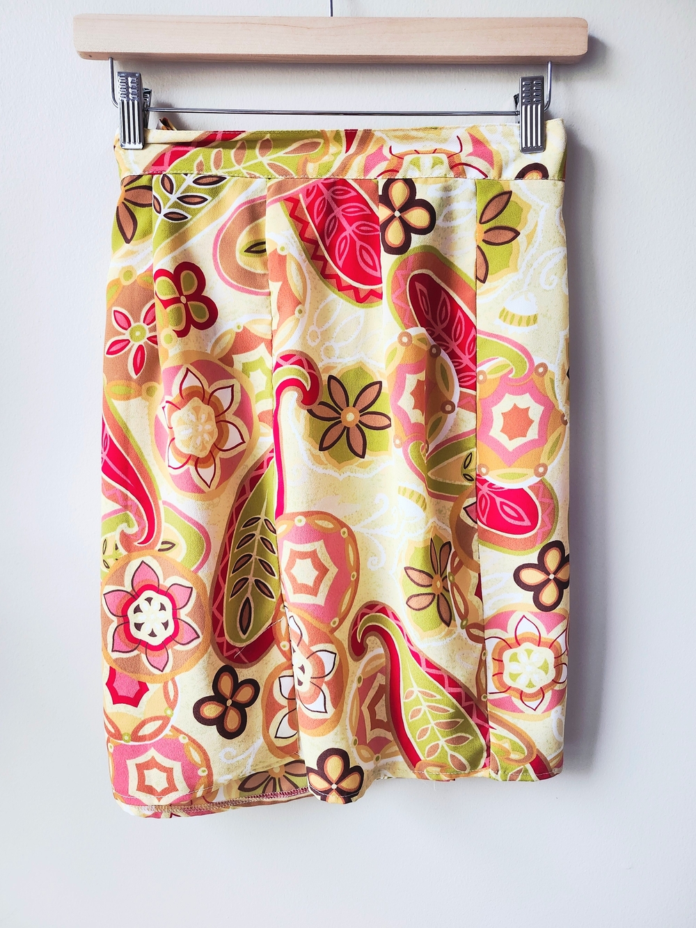 Vintage Floral Paisley Wrap Mini Skirt - Picture 6 of 10
